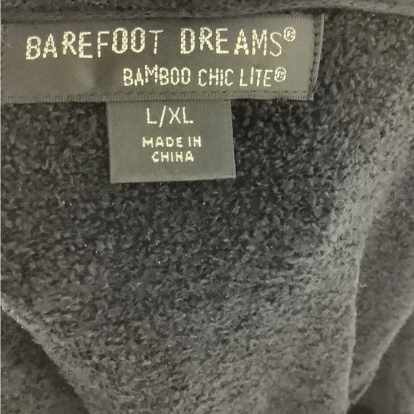 Barefoot Dreams Sz L/XL Cozychic Lite Calypso Wrap Cardigan Ombre Black Rayon - Picture 6 of 6